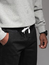 Ombre Clothing Pantaloni de trening din denim pentru bărbați cu ornamente - negru V2 OM-PADJ-0156 Ombre Clothing