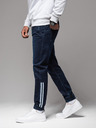 Ombre Clothing Pantaloni de trening din denim pentru bărbați cu bordură - albastru închis V4 OM-PADJ-0156 Ombre Clothing