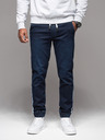 Ombre Clothing Pantaloni de trening din denim pentru bărbați cu bordură - albastru închis V4 OM-PADJ-0156 Ombre Clothing