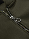 Ombre Clothing Hanorac bomber din bumbac cu fermoar pentru bărbați kaki Ombre Clothing