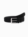 Ombre Clothing Curea bărbătească din piele de căprioară naturală de culoare solidă negru Ombre Clothing
