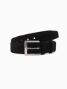 Ombre Clothing Curea bărbătească din piele de căprioară naturală de culoare solidă negru Ombre Clothing