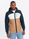 Ombre Clothing Jachetă sport ușoară colorată pentru bărbați cu fleece maro Ombre Clothing