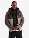 Ombre Clothing Jachetă sport ușoară din fleece colorată pentru bărbați bej Ombre Clothing