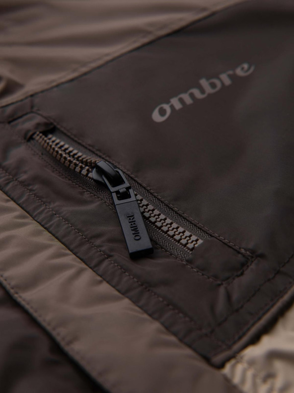 Ombre Clothing Jachetă sport ușoară din fleece colorată pentru bărbați bej Ombre Clothing