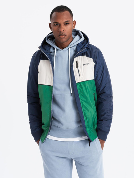 Ombre Clothing Jachetă sport ușoară din fleece colorată pentru bărbați verde Ombre Clothing