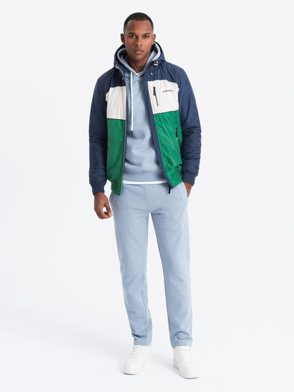 Ombre Clothing Jachetă sport ușoară din fleece colorată pentru bărbați verde Ombre Clothing