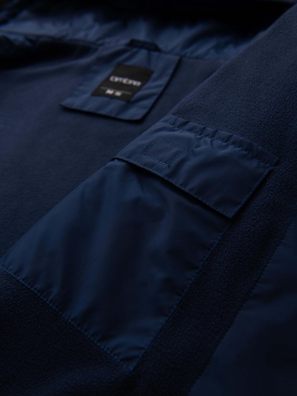 Ombre Clothing Jachetă sport ușoară din fleece colorată pentru bărbați verde Ombre Clothing