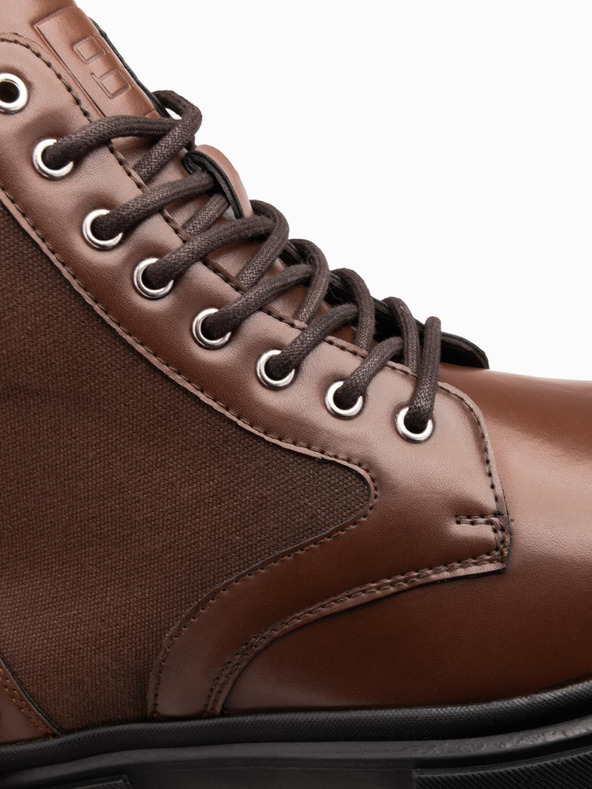 Ombre Clothing Pantofi bărbătești cu talpă înaltă din materiale lipite maro Ombre Clothing