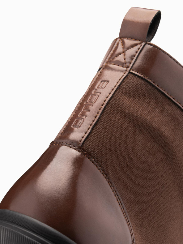 Ombre Clothing Pantofi bărbătești cu talpă înaltă din materiale lipite maro Ombre Clothing