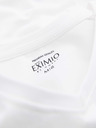 Ombre Clothing Tricou bărbătesc SLIM FIT cu mânecă lungă și gât în V, cu elastan și imprimeu alb Ombre Clothing