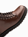 Ombre Clothing Pantofi bărbătești cu toc înalt din piele ecologică lucioasă maro Ombre Clothing