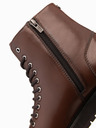 Ombre Clothing Pantofi bărbătești cu toc înalt din piele ecologică lucioasă maro Ombre Clothing