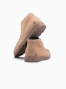 Ombre Clothing Botine bărbătești din piele întoarsă cu talpă groasă bej Ombre Clothing