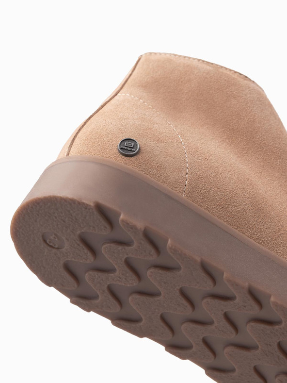 Ombre Clothing Botine bărbătești din piele întoarsă cu talpă groasă bej Ombre Clothing