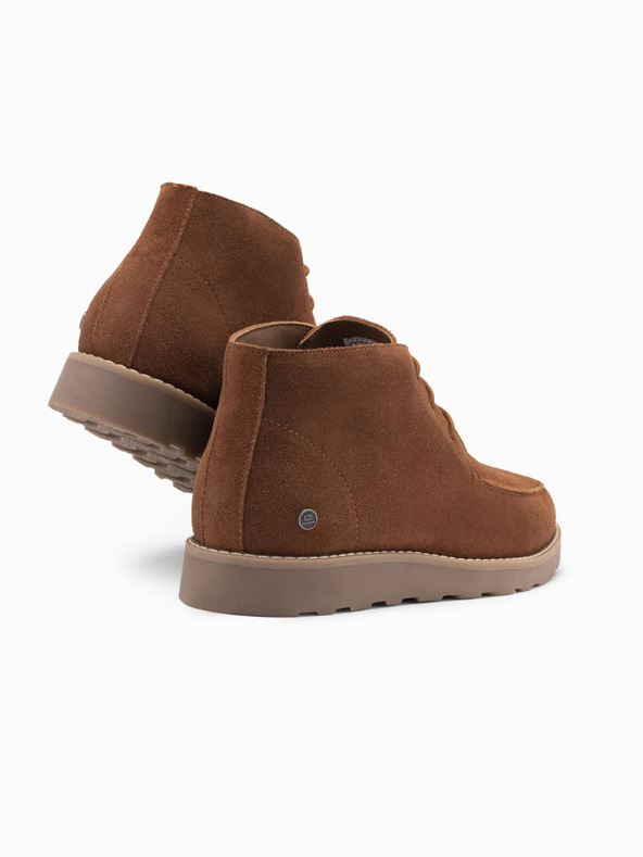 Ombre Clothing Botine din piele întoarsă pentru bărbați cu talpă groasă maro Ombre Clothing