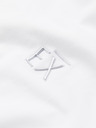 Ombre Clothing Tricou SLIM FIT V-neck pentru bărbați cu elastan și imprimeu alb Ombre Clothing