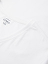 Ombre Clothing Tricou SLIM FIT V-neck pentru bărbați cu elastan și imprimeu alb Ombre Clothing