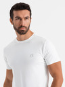Ombre Clothing Tricou SLIM FIT pentru bărbați cu elastan și imprimeu alb Ombre Clothing