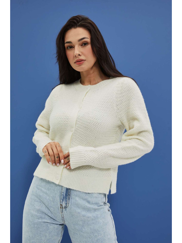 Moodo Cardigan alb pentru femei Moodo