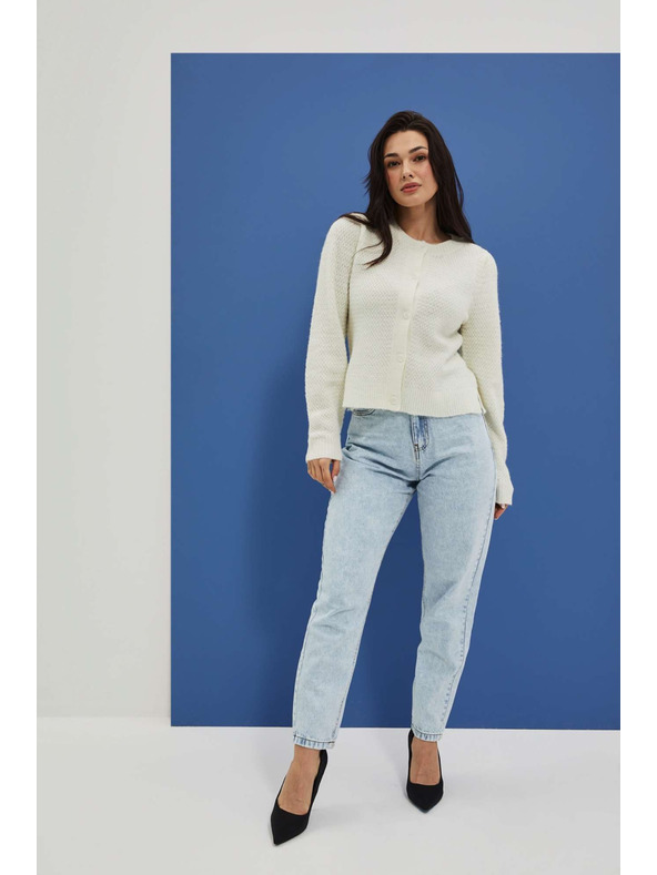Moodo Cardigan alb pentru femei Moodo