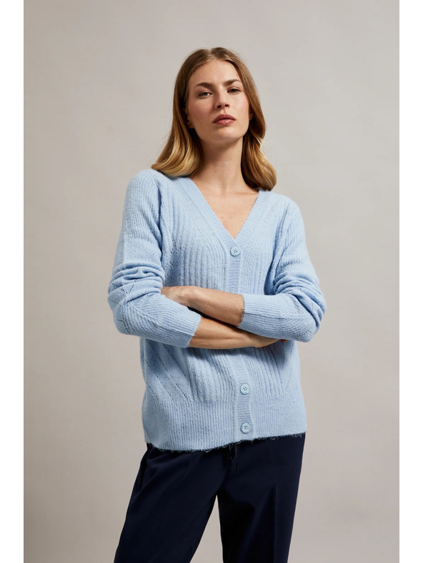 Moodo Cardigan de damă albastru deschis Moodo