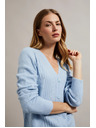 Moodo Cardigan de damă albastru deschis Moodo