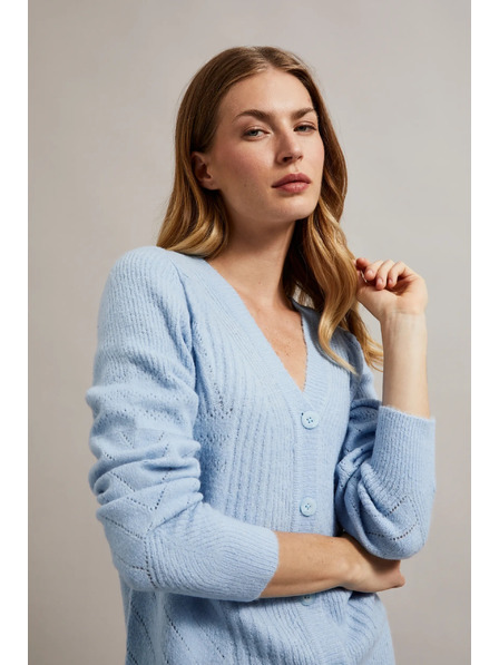 Moodo Cardigan de damă albastru deschis Moodo