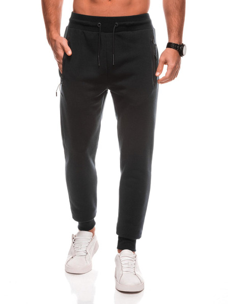Edoti Pantaloni de trening negri pentru bărbați Edoti