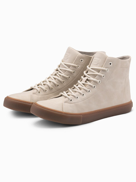 Ombre Clothing Adidași bărbătești high top cu vârf din cauciuc bej Ombre Clothing