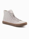 Ombre Clothing Adidași bărbătești high top cu vârf din cauciuc gri Îmbrăcăminte Ombre