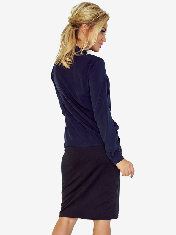 numoco Bluză de damă albastru închis cu țesătură Numoco