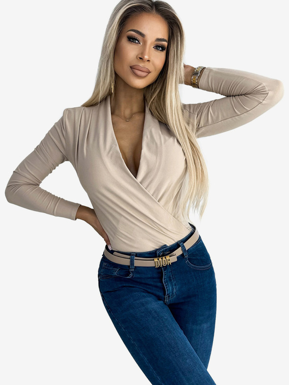 numoco Body bej cu gât rotund pentru femei Numoco