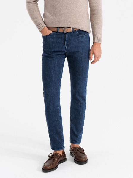Ombre Clothing Blugi spălați clasici pentru bărbați REGULAR FIT Blue Ombre Clothing