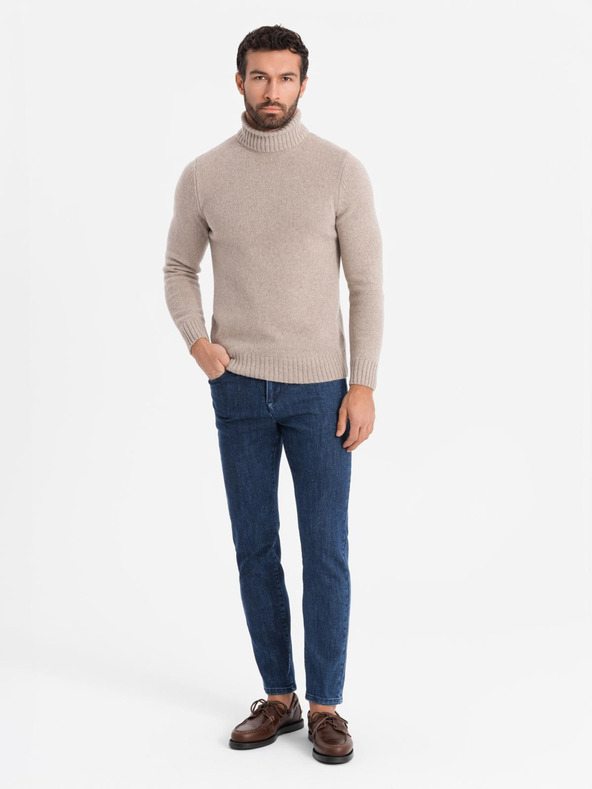 Ombre Clothing Blugi spălați clasici pentru bărbați REGULAR FIT Blue Ombre Clothing