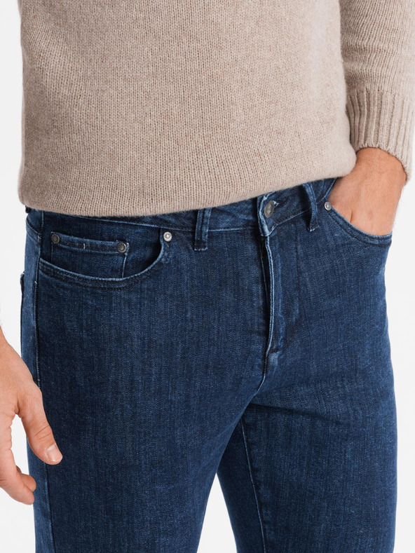 Ombre Clothing Blugi spălați clasici pentru bărbați REGULAR FIT Blue Ombre Clothing