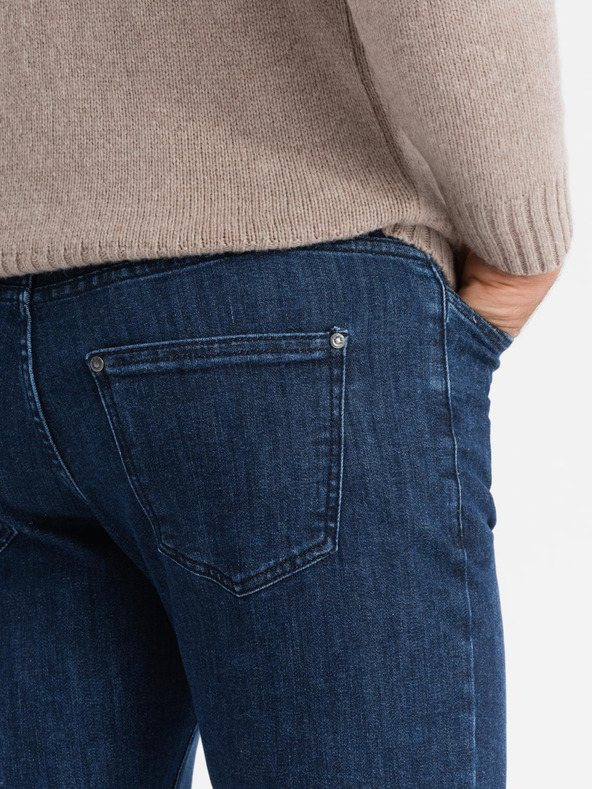 Ombre Clothing Blugi spălați clasici pentru bărbați REGULAR FIT Blue Ombre Clothing