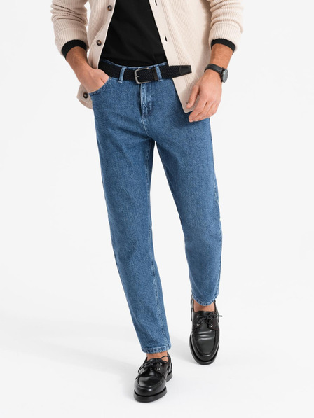Ombre Clothing Blugi spălați clasici pentru bărbați REGULAR FIT Blue Ombre Clothing