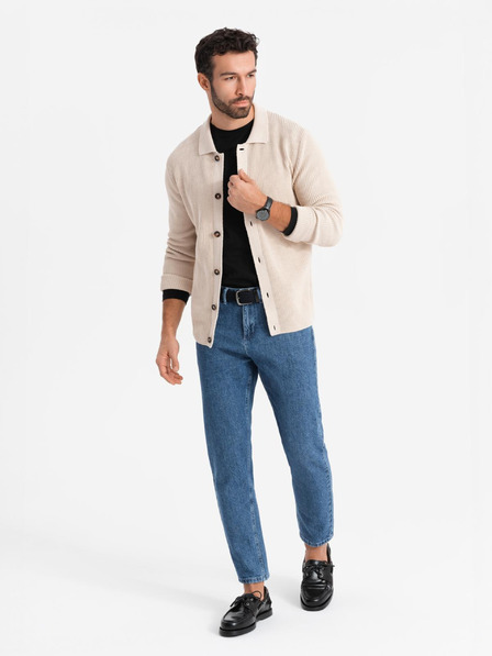 Ombre Clothing Blugi spălați clasici pentru bărbați REGULAR FIT Blue Ombre Clothing