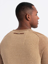 Ombre Clothing Pulover bărbătesc tricotat RELAXED FIT cu model bej Îmbrăcăminte Ombre