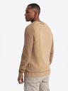 Ombre Clothing Pulover bărbătesc tricotat RELAXED FIT cu model bej Îmbrăcăminte Ombre