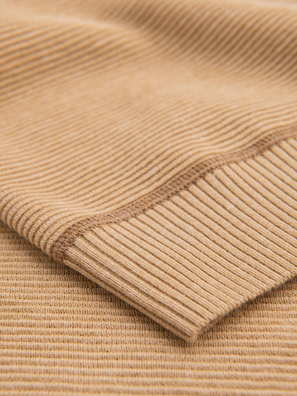 Ombre Clothing Pulover bărbătesc tricotat RELAXED FIT cu model bej Îmbrăcăminte Ombre