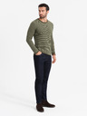 Ombre Clothing Pulover bărbătesc tricotat RELAXED FIT cu model verde Ombre Clothing