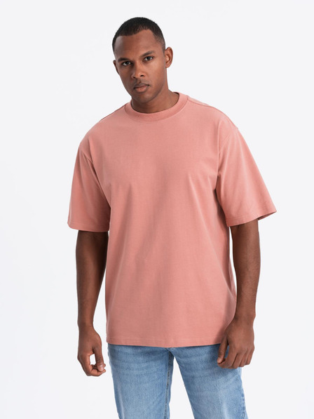 Ombre Clothing Tricou LOOSE FIT pentru bărbați cu buzunar portocaliu Îmbrăcăminte Ombre