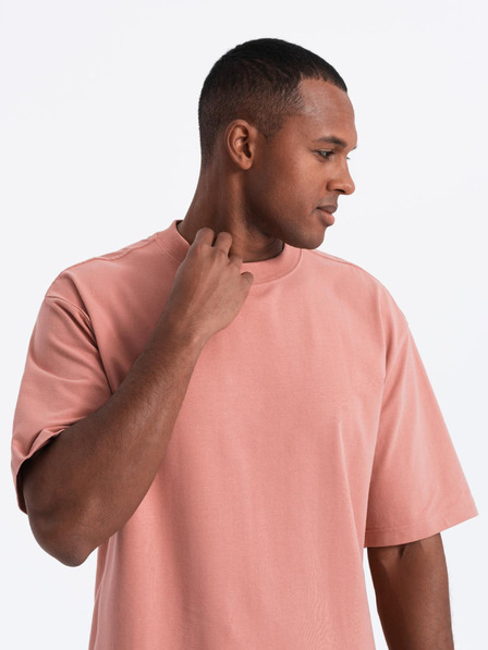 Ombre Clothing Tricou LOOSE FIT pentru bărbați cu buzunar portocaliu Îmbrăcăminte Ombre
