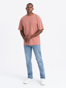 Ombre Clothing Tricou LOOSE FIT pentru bărbați cu buzunar portocaliu Îmbrăcăminte Ombre
