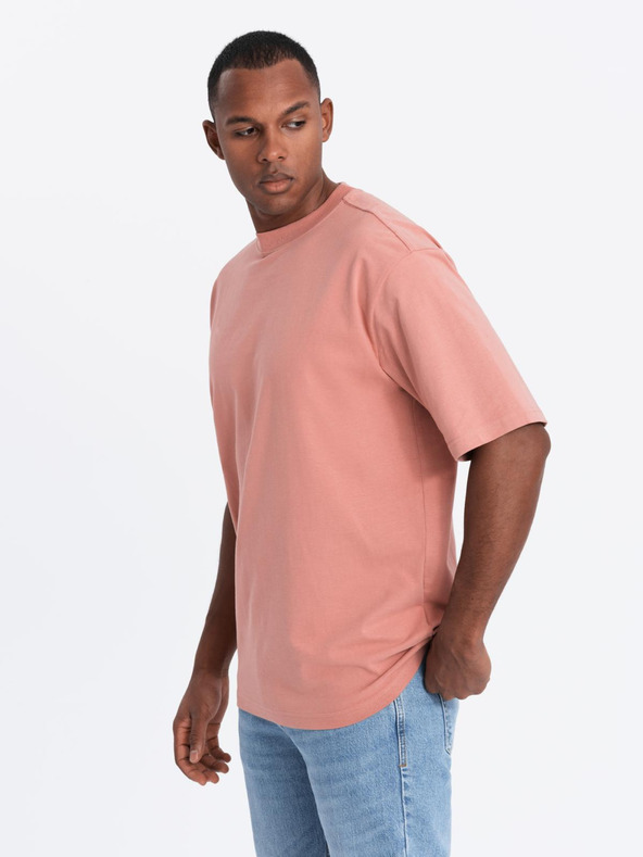 Ombre Clothing Tricou LOOSE FIT pentru bărbați cu buzunar portocaliu Îmbrăcăminte Ombre
