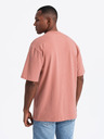 Ombre Clothing Tricou LOOSE FIT pentru bărbați cu buzunar portocaliu Îmbrăcăminte Ombre