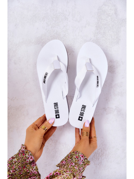 BIG STAR SHOES Flip-flops de damă pe talpă Big Star alb