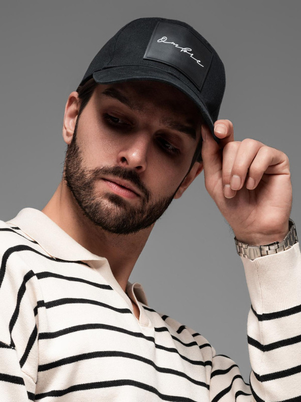 Ombre Clothing Șapcă de baseball pentru bărbați cu plasture mare negru Ombre Clothing